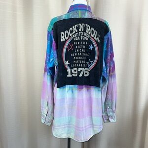 rocker patch  button down shirt